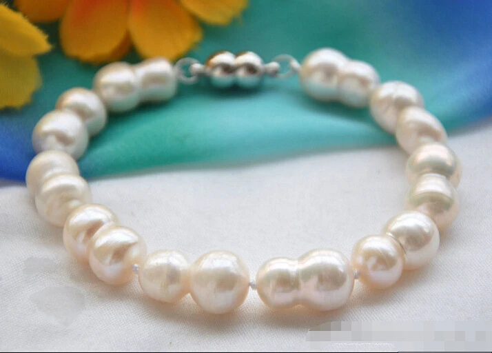 

z5656 NAUTRAL 16mm white double freshwater pearl bracelet 8inch Noble style Natural Fine jewe Fast (D) SHIPPING