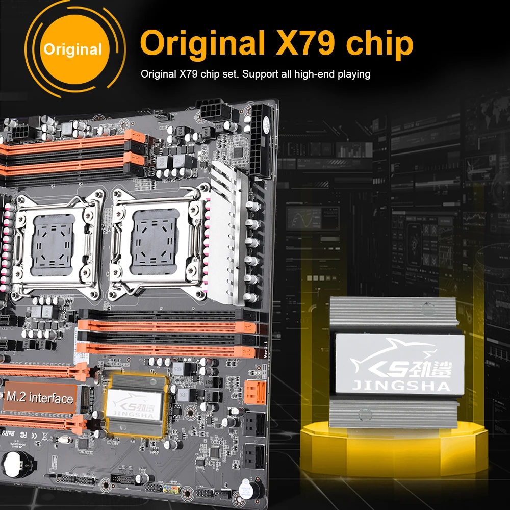 Top Jingsha X79 LGA 2011 Motherboard Dual CPU Motherboard LGA2011 SATA3.0 E-ATX M.2 256G DDR3 Mainboard E-ATX SATA3.0 18
