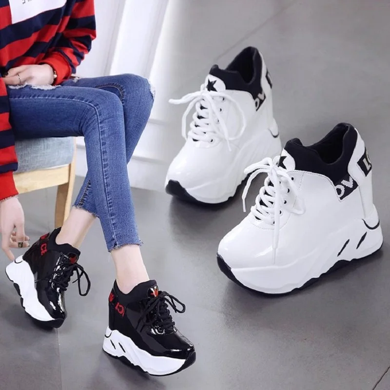 

2018New Korean fashion wild high heels casual shoes thick waterproof platform round single shoes ladies shoes