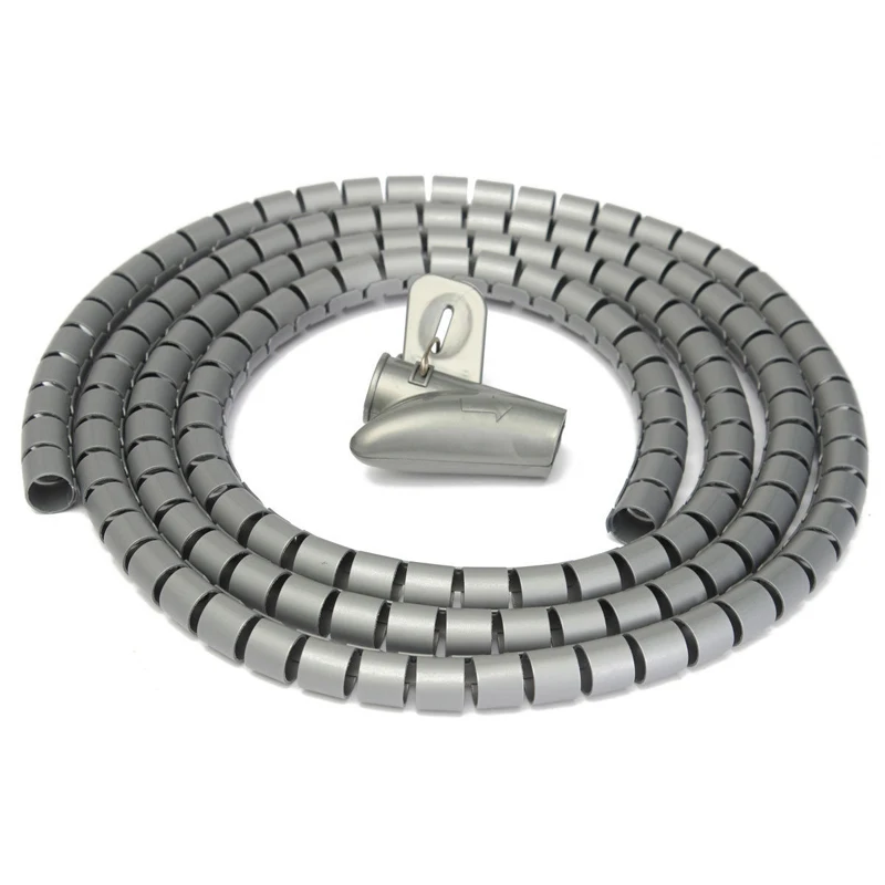 

New Arrival 1 Set 2M PC TV Cable Cord Tidy Wire Organising Tool Kit Spiral Wrap for Home Office