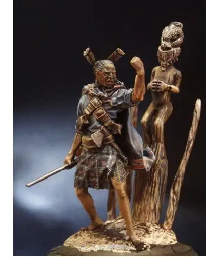 Nuovo Smontato 1/18 90Mm Antichi Soldati Maori Guerriero 90Mm Kit In Resina Fai Da Te Giocattoli Non Verniciato In Resina Modello