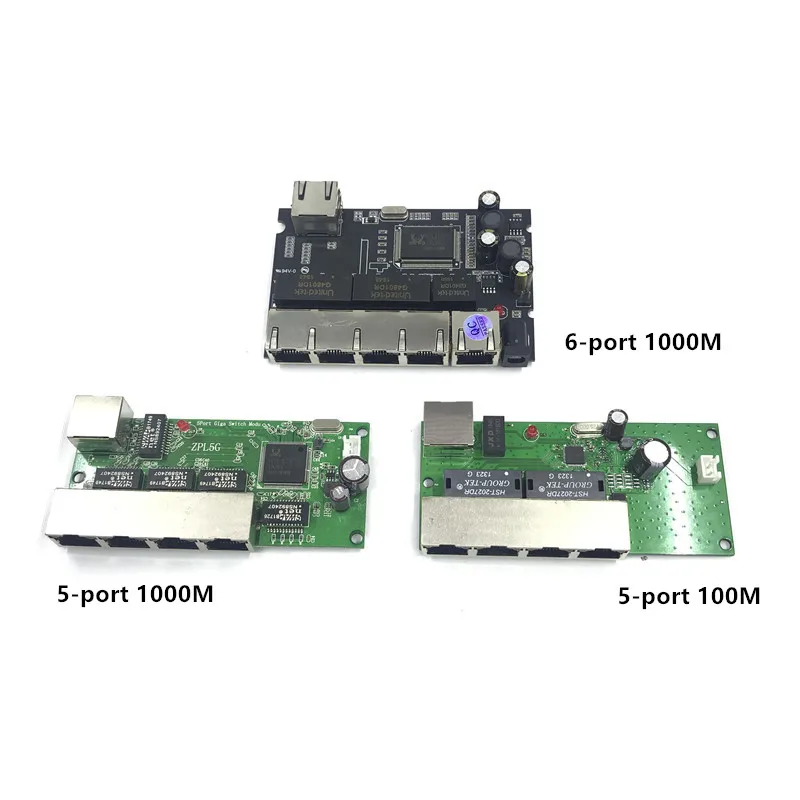 5/6-коммутатор модуль широко используется в светодиодный линии 5 порт 10/100 10/100/1000 m контактный порт mini модуль коммутатора PCBA