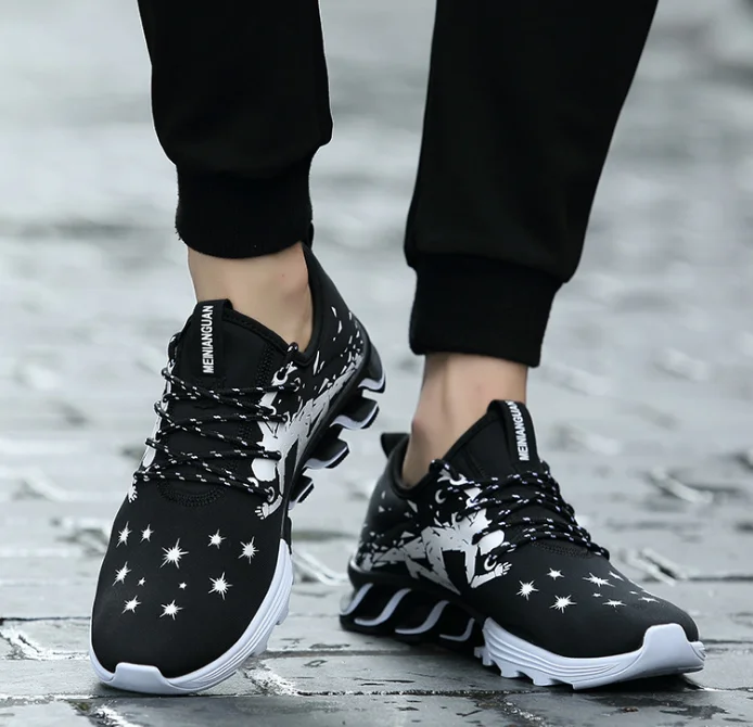 2018 Новая мужская обувь из сетчатого материала, модная дышащая Спортивная обувь для бега