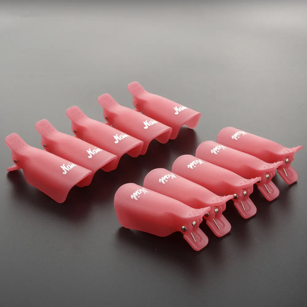 10Pcs Plastic Acrylic Nail Art Soak Off Clip Cap UV Gel ...