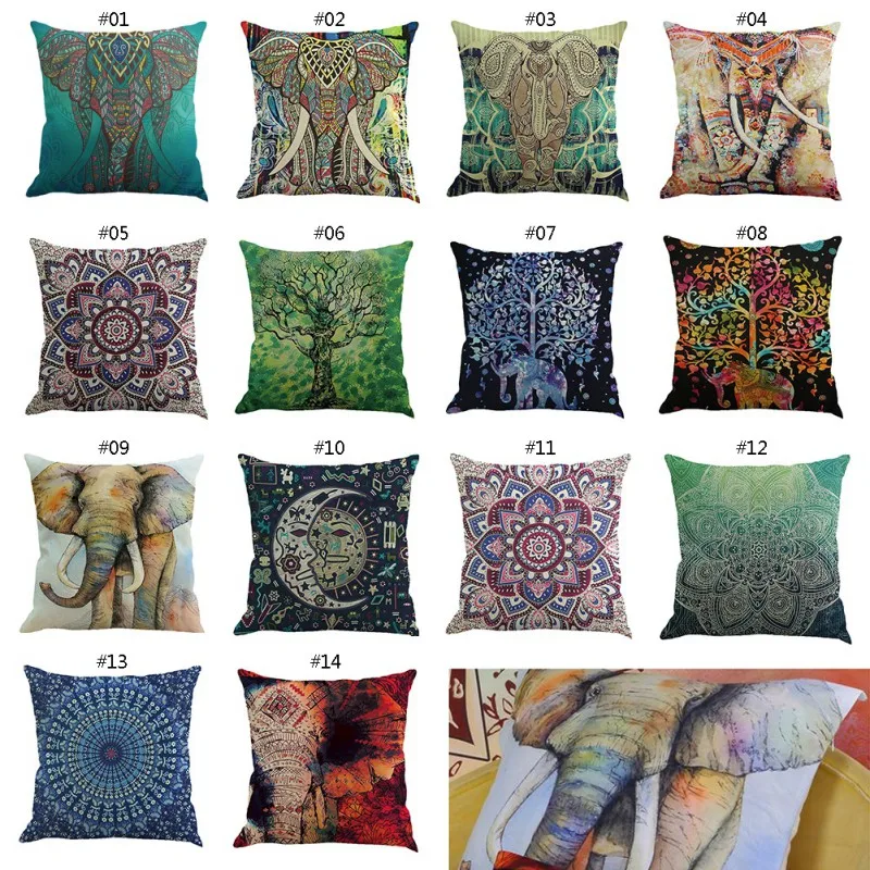 Красочный чехол для подушки Мандала украшение домашнего дивана хлопковая