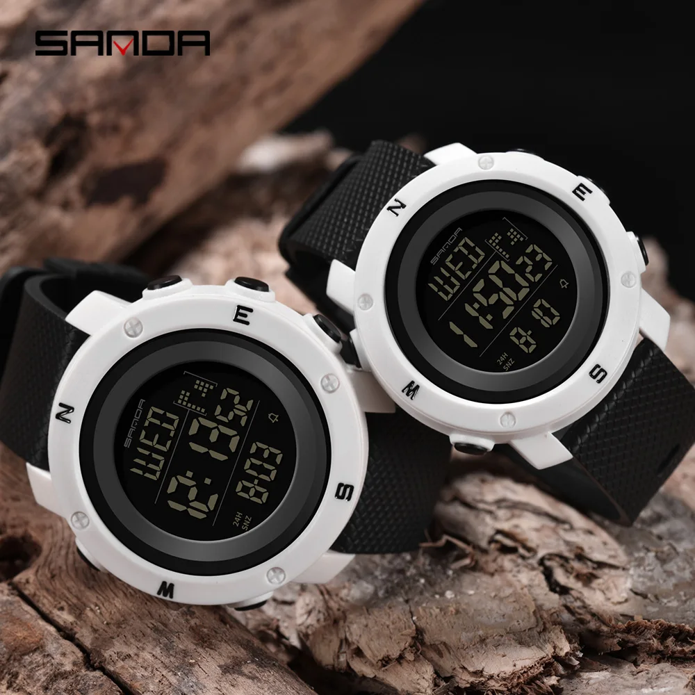 

Sanda couple watches reloio masculino digital waterproof sport watch dual display youth watch relogio feminino jam tangan couple