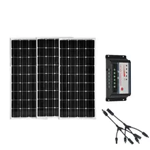 Solar Kit 36V 300w 24v Monocrystalline Solar Panel 12v 100w 3 PCs Solar Battery Charger Controller 12v/24v 30A Mortorhome Car