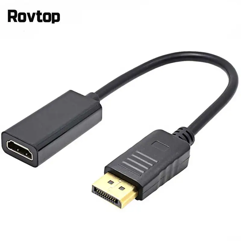 

Rovtop Mini DP DP to HDMI Display Port To Mini HDMI Cable Adapter Male To Female Support 1080P For HDTV Projector Displays
