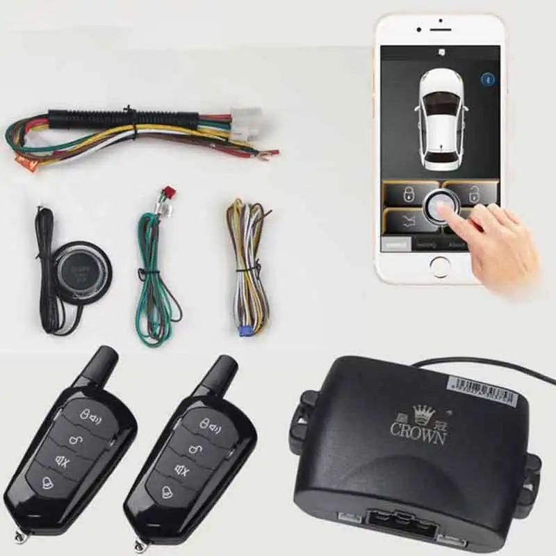  Remote Start For Car Smartphone APP Control Car Alarm System PKE Start Stop Auto Keyless Entry Cent