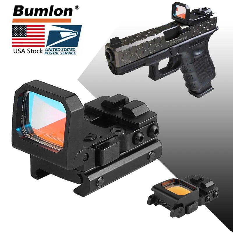 

Flip Up Red Dot Sight Reflex Foldable Tactical RMR Scope with Mount 9 Levels Brightness Holographic for Airsoft Hunting HT5-0047
