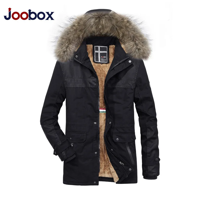 JOOBOX 2018 зимняя куртка Для мужчин теплые стираного хлопкового пальто Модная