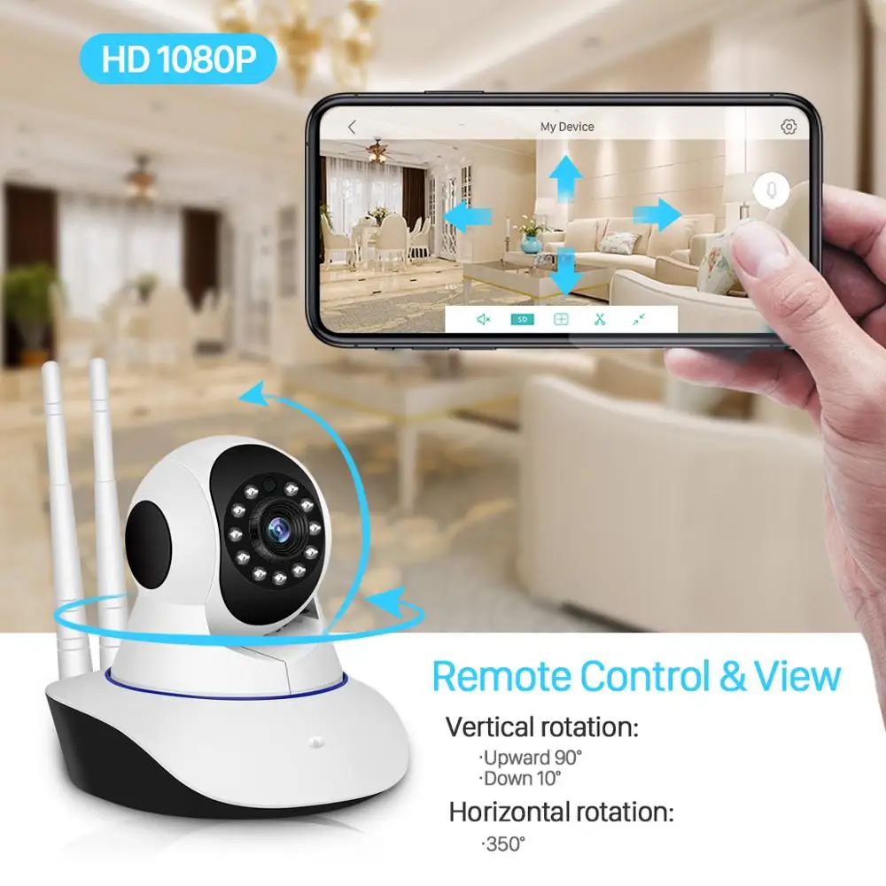 Besder 1080P двойная Беспроводная ip-камера Antanne, умная WiFi IP камера, 360 градусов, домашняя панорамная камера ночного видения, веб-камера, видеокамера