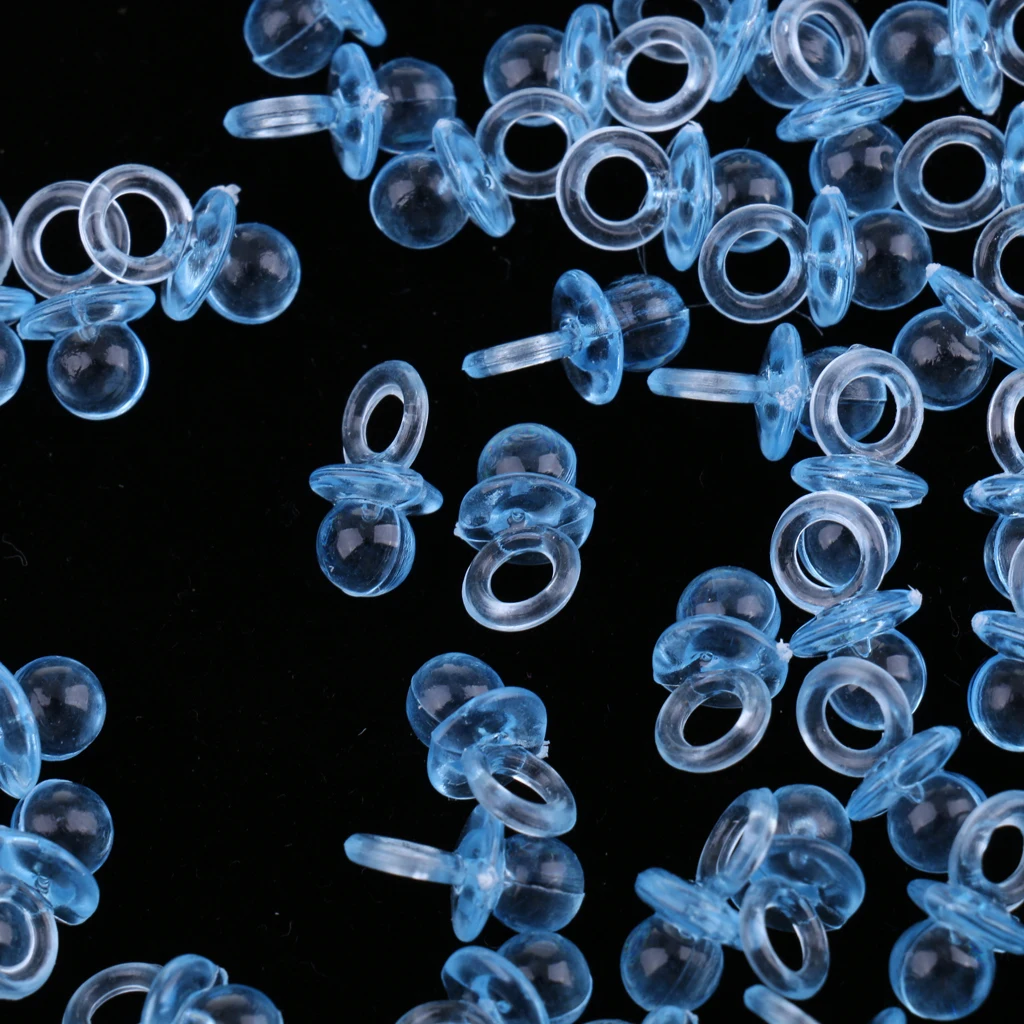 144x Mini Pacifier Charm Table Scatter Gender Reveal Decor Baby Shower Gift Bag Fillers Christenings Party Table Decorations