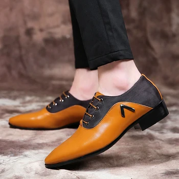 

Vogue Fashion Casual Leather Shoes Men Business Oxfords For Male Brand Party Leather Men Shoes Big Size 68 Mens Dress Shoes