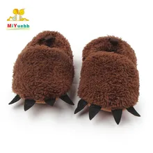 Зимние однотонные тапочки с милыми когтями для новорожденных мальчиков и девочек; обувь для сна; плюшевая обувь; разные цвета; 3xz13