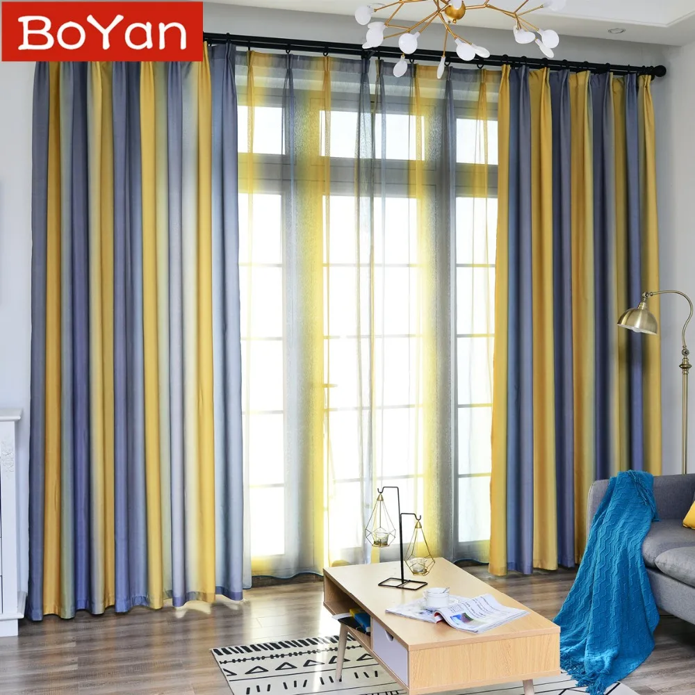 4 Colors Nordic Simple Yellow Curtains For Living Dining Room Yellow Curtains For Living Dining Room