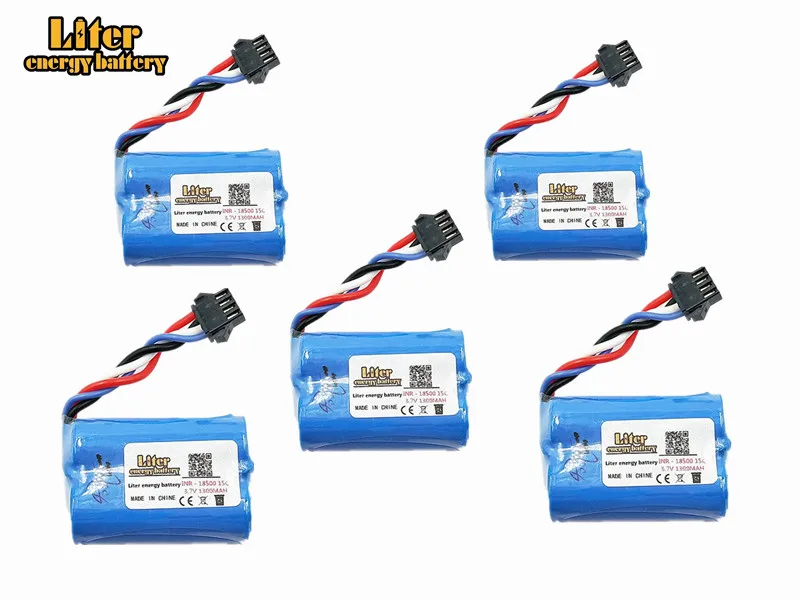 

Аккумулятор Lipo 3,7 1300 в, 18500 мА · ч, 5 шт., для UDI 001, UDI001, Huanqi 960, катера с дистанционным управлением, катер с разъемом SM-4P