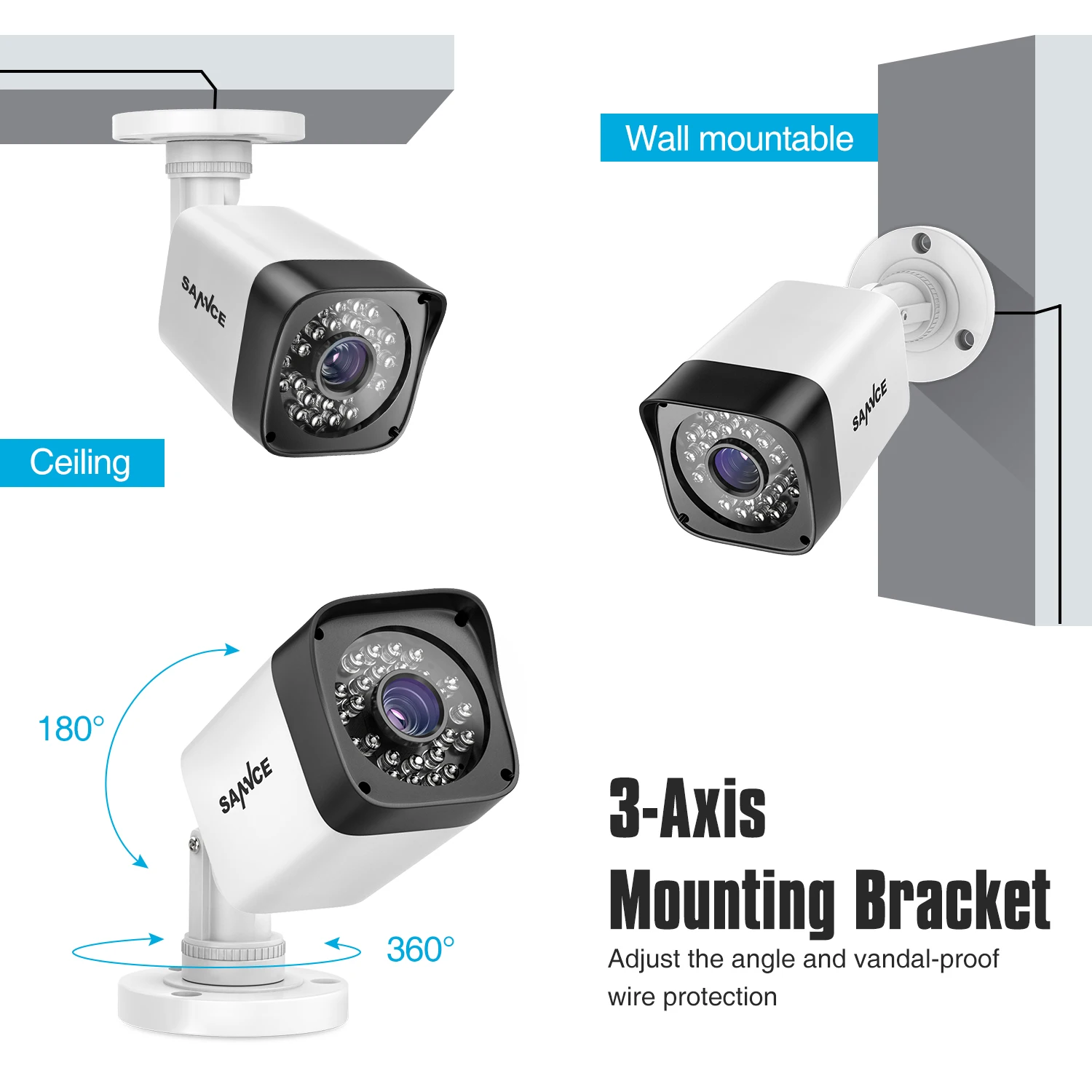 SANNCE 5в1 8CH 720P DVR встроенный 10," ЖК-монитор 4 шт HD 720P 1.0MP CCTV камеры CCTV система видеонаблюдения Комплект