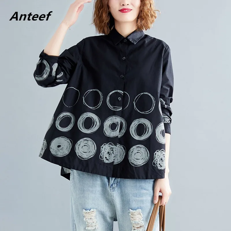 

long sleeve cotton linen spring vintage plus size Casual loose shirt women elegant blouse 2019 clothes ladies tops streetwear