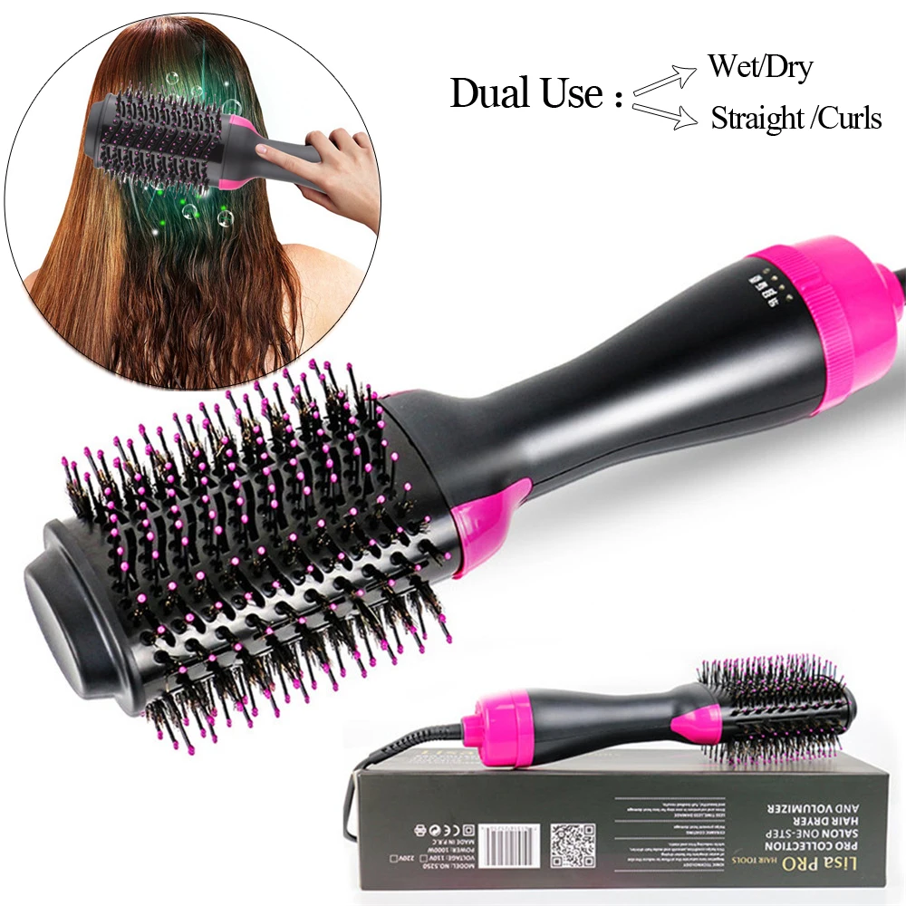 

Anti-Scald Roller Brush Hair Dryer One-Step Hair Dryer Volumizer Hair Straightener Curler Comb Quick Hair Styler for Men Women