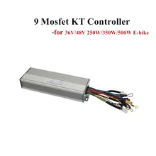 9 Mosfet контроллер KT подходит для 36/48V 250/350/500W электрический велосипед с бесщеточным двигателем постоянного тока мотор для центрального движения Синусоидальная волна для е-байка программист