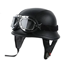 German Motorbike Open Face Half Helmet Chopper Biker Pilot Scooter Cruiser Moto Helmet