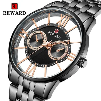 

Fashion Men's Business Watch Waterproof Stainless Steel Strap Transparent Hollow Watches Men Luxury Quartz Wristwatch Clock