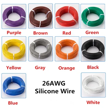 

10 Meter 26AWG Flexible Silicone Wire Cable Soft High Temperature Tinned copper 30/0.08TS OD 1.5mm