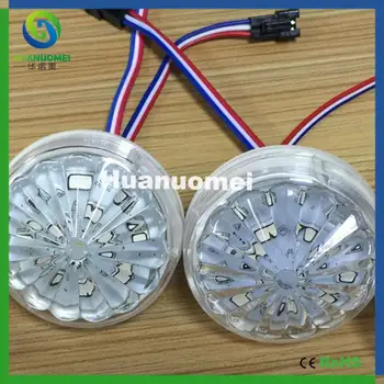 

New Style Transparent Flower Cover 24V 60mm 9leds UCS1903 led pixel module light Digital RGB 5050 Black LED Dream Color modules