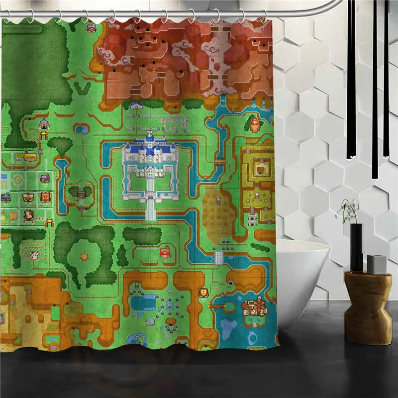 

Custom Legend of Zelda Maps Shower Curtain Bathroom Products Creative Polyester Home Shower Curtain/Bathroom Product