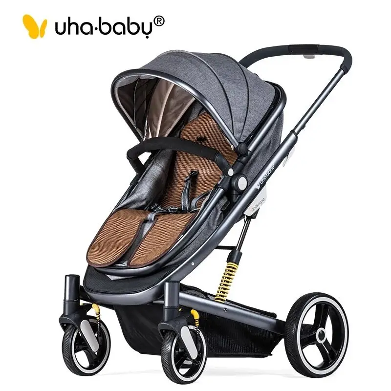 Бесплатная доставка модная детская коляска Uhababy складная с амортизаторами