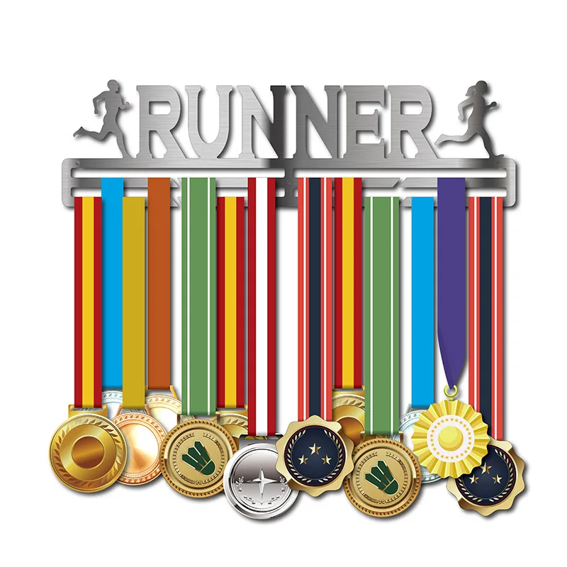Медаль Вешалка для бега спортивная медаль держатель марафон медаль дисплей стойки - Цвет: Stainless steel