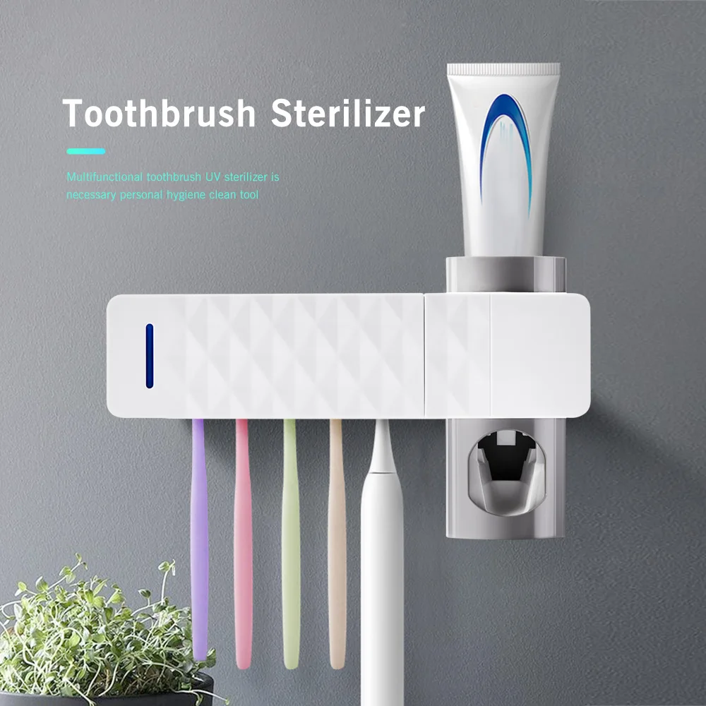 Антибактериальный УФ держатель для зубных щеток, дорожный автоматический держатель для зубной щетки, коробка для хранения, кронштейн, USB Перезаряжаемый аксессуары для ванной комнаты
