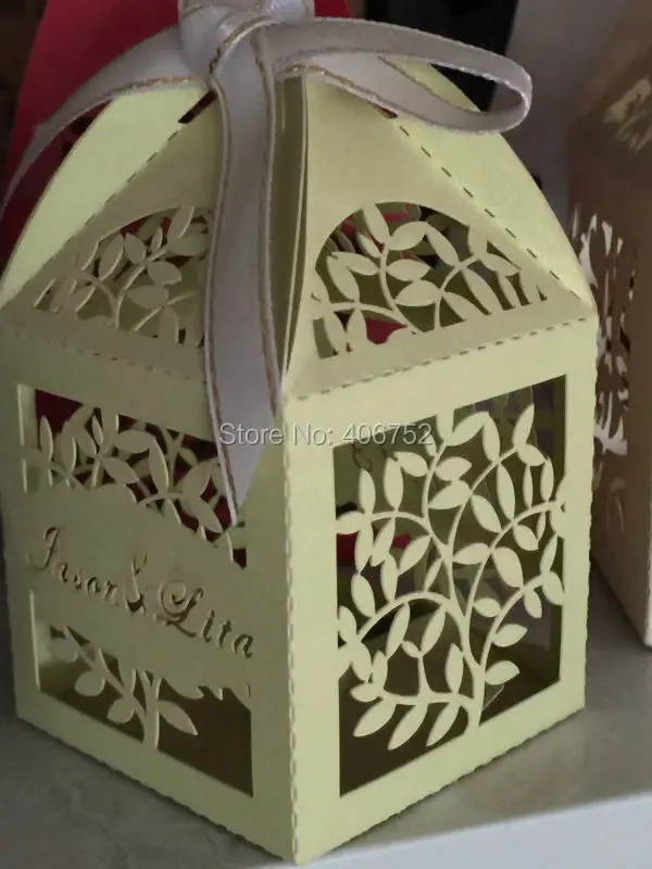 decorate wedding favor boxes 200pieces free shipping laser cut fancy