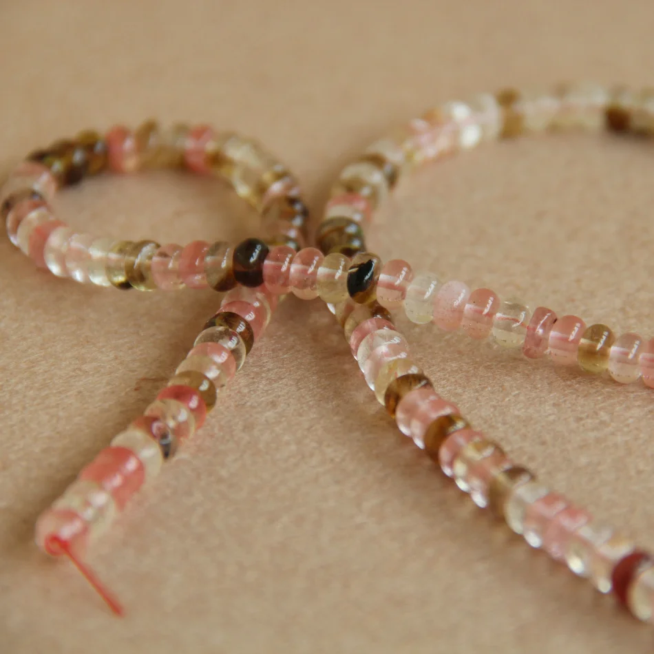 

4x6mm Multicolor pink&white Watermelon Tourmaline chalcedony Loose Beads 15" 2pc/lot Jewelry making design wholesale