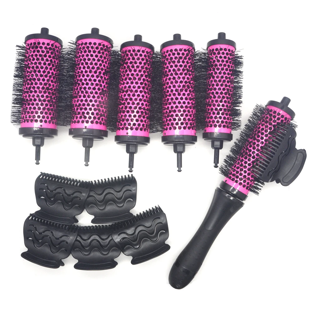 6pcs/set 3 Sizes Detachable Handle Hair Roller Brush with Positioning