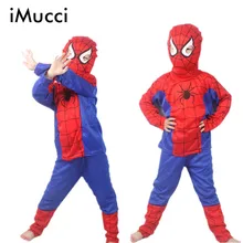 iMucci Spider Man Children Clothing Sets Spiderman Halloween Party Cosplay Costume Kids Long Sleeve Super Hero