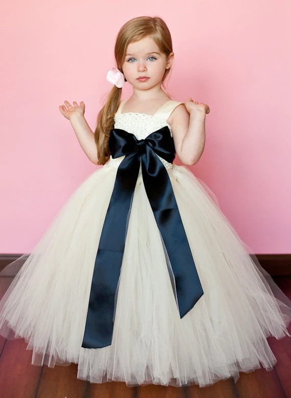 black & white flower girl dresses