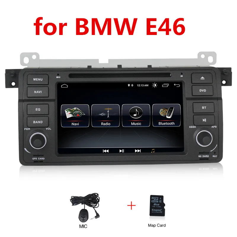 Android 8,1 1024*600 автомобильный dvd мультимедийный плеер радио аудио для BMW E46 M3 с gps навигацией BT SD USB RDS карта Микрофон Canbus - Цвет: CAR DVD