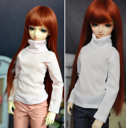 BJD розовый белый свитер с высоким воротником наряды для женщин 1/3 1/4 MSD SD 17 &quot24&quot DK