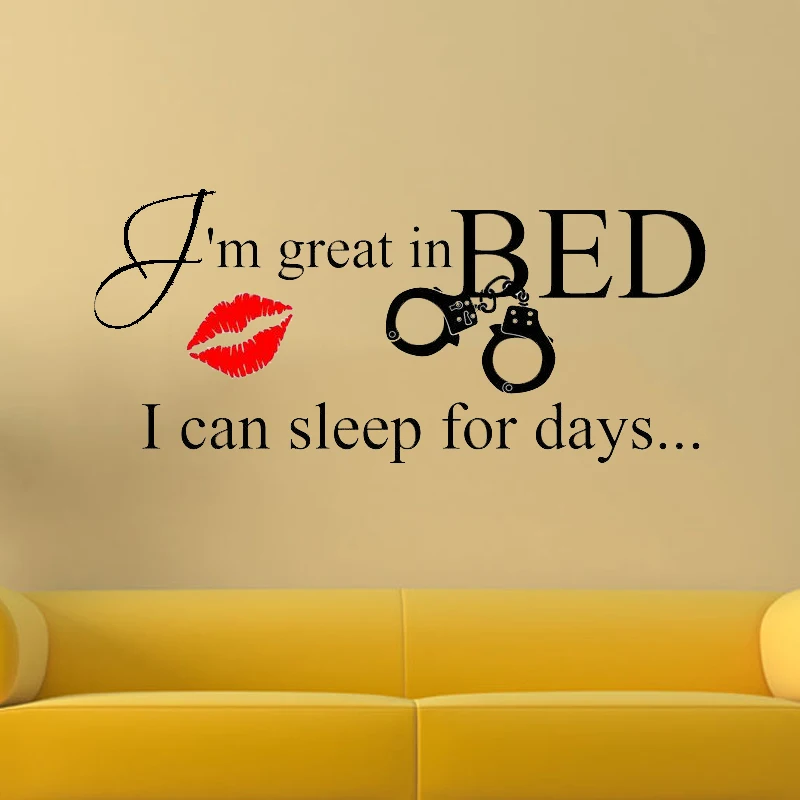 Funny Good Night Bedroom Sexy Adult Quote Wall Sticker Wall Art Home 