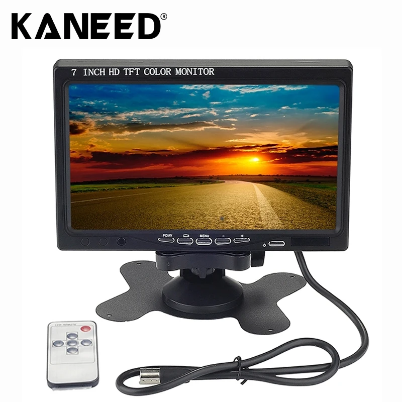 

2017 Universal 7.0 inch Car Monitor Surveillance Cameras Monitor with Adjustable Angle Holder Remote Controller Support HDMI VGA