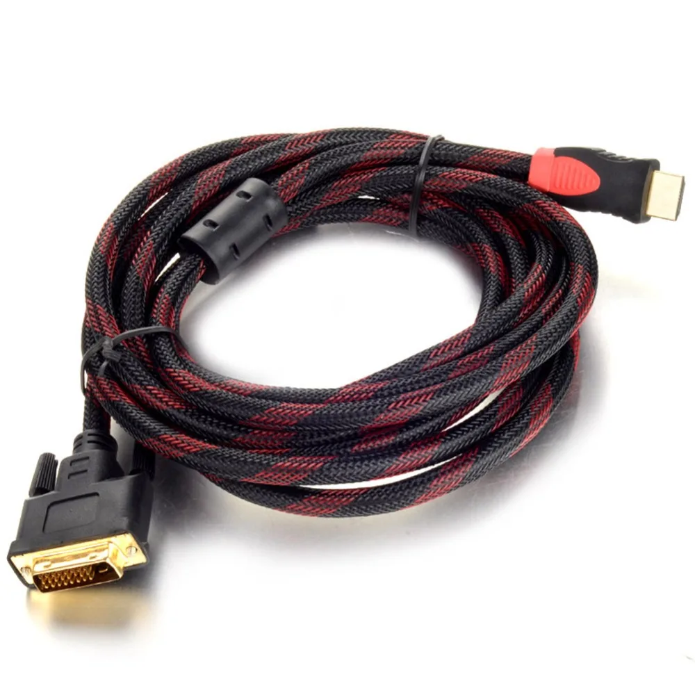 1.5M 5FT DVI D Male To HDMI FNRG Cable High Speed HDMI DVI Digital