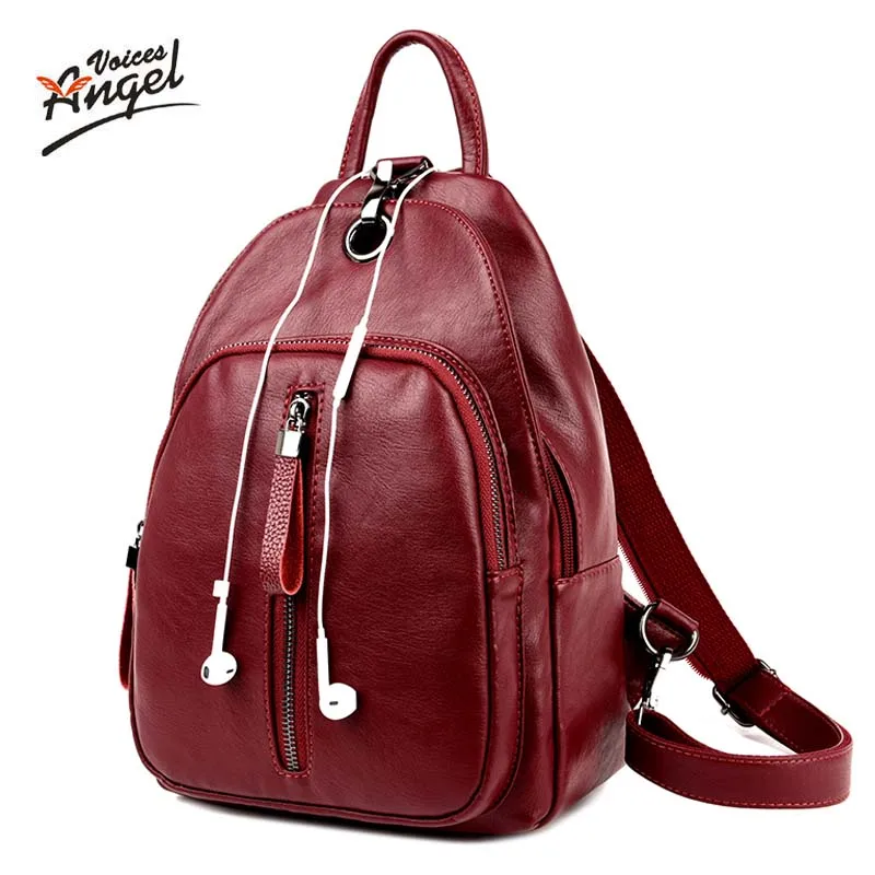 Women Genuine Leather Embossed Backpack For College Shoulder Bag Female ...