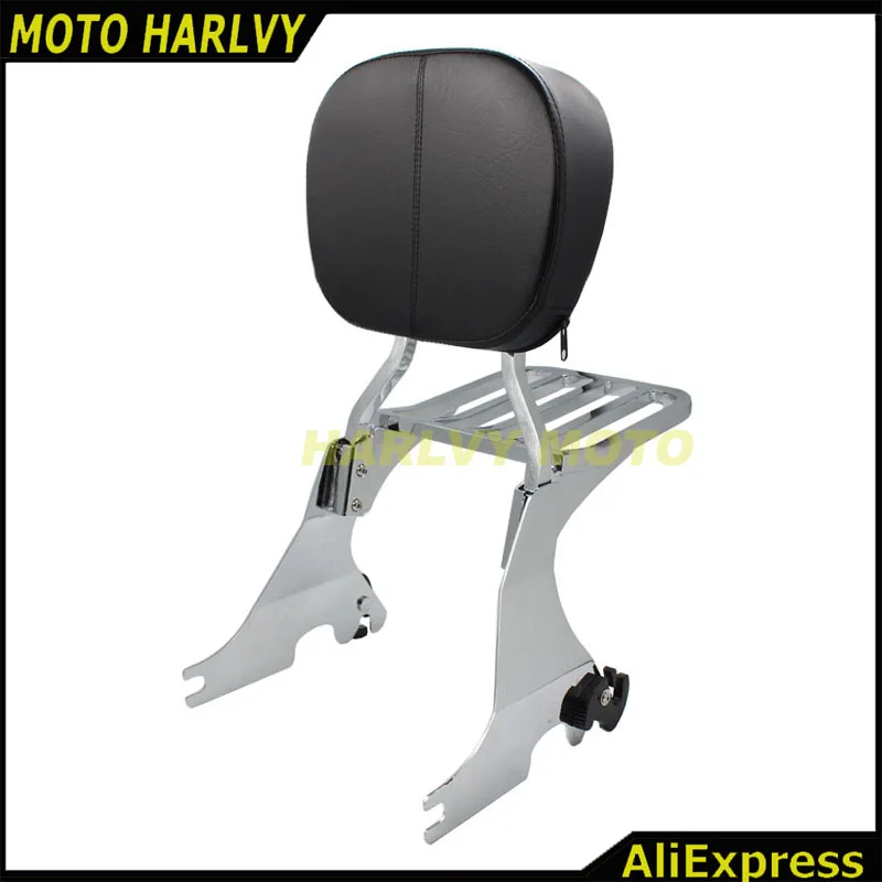 Хромированная сидячая спинка с багажной стойкой для HARLEY Sportster XL 883 1200 04 17 1200C|sissy bar