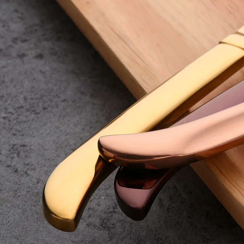  4&8PCS Stainless Steel Special Handle Fruit Knife Table Knives Restaurant Cutlery Dinner Knife Gold
