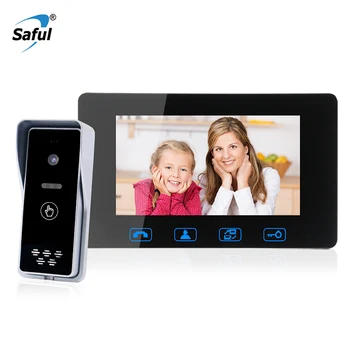

Wired Video Doorbell 7 Inch Video Intercom System with HD Camera and Color Monitor Doorbell Kit For Home and Office Security