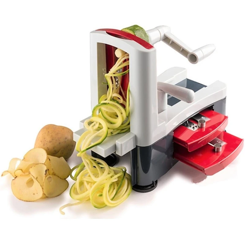 

Spiralizer 3-Blade Vegetable Slicer Strongest and Heaviest Duty Kitchen Gadgets Tool For Home & Kitchen multifunction G