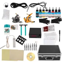 Новичок татуировки Полный Комплект Профессиональная тату машина иглы для нанесения чернил Электропитание набор Перманентный макияж инструменты комплект