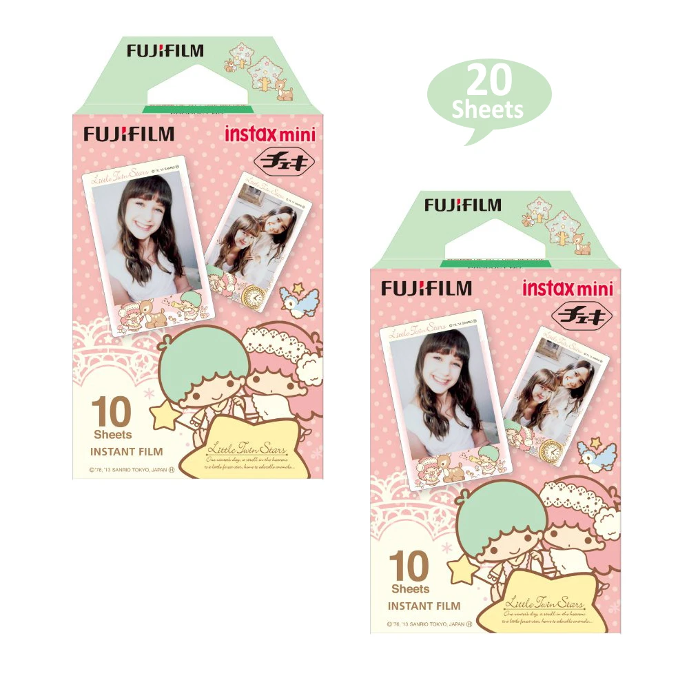 Fujifilm Instax Mini 8 Film Little Twin Stars Frame Sheets Color Films For Fuji Instant Mini 9 11 25 50s 70 90 Camera Films Instant Photo Paper Aliexpress